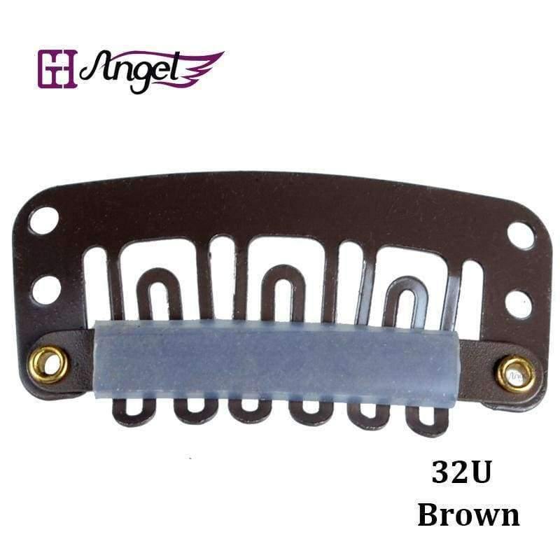 Planet Gates 100pcs 32mm U Tip Snap Metal Clips With Silicone Back For Clip In Hair Extensions/Weft/Wig