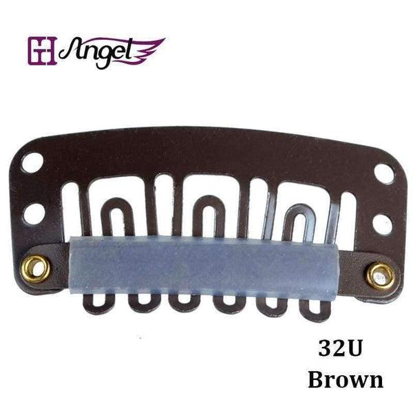 Planet Gates 100pcs 32mm U Tip Snap Metal Clips With Silicone Back For Clip In Hair Extensions/Weft/Wig