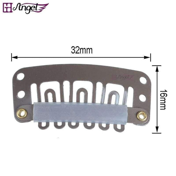 Planet Gates 100pcs 32mm U Tip Snap Metal Clips With Silicone Back For Clip In Hair Extensions/Weft/Wig