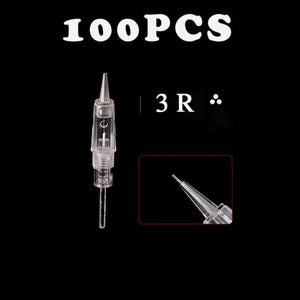 Planet Gates 100PCS 3R Needle Rotary Tattoo Machine Pen Kit Semi-Permanent Makeup Machine Eyebrow Charme Princess Machine  with Cartridges 1/3/5/7R