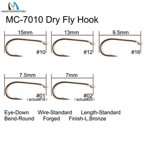 Planet Gates 100pcs 4#-22# Fish-Friendly Barbed Fly Fishing Hooks Dry&Wet&Nymph&Shrimp Caddis Pupa Streamer Fly Hooks