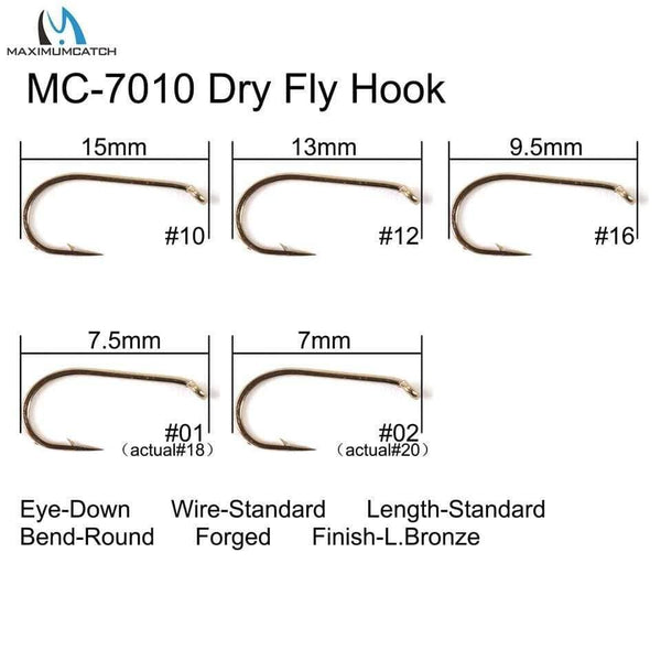 Planet Gates 100pcs 4#-22# Fish-Friendly Barbed Fly Fishing Hooks Dry&Wet&Nymph&Shrimp Caddis Pupa Streamer Fly Hooks