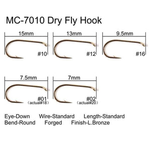 Planet Gates 100pcs 4#-22# Fish-Friendly Barbed Fly Fishing Hooks Dry&Wet&Nymph&Shrimp Caddis Pupa Streamer Fly Hooks