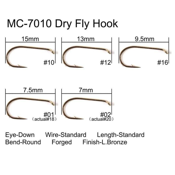 Planet Gates 100pcs 4#-22# Fish-Friendly Barbed Fly Fishing Hooks Dry&Wet&Nymph&Shrimp Caddis Pupa Streamer Fly Hooks