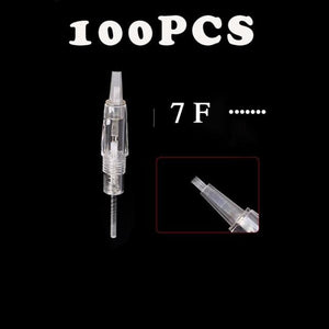 Planet Gates 100PCS 7F   Needle Rotary Tattoo Machine Pen Kit Semi-Permanent Makeup Machine Eyebrow Charme Princess Machine  with Cartridges 1/3/5/7R