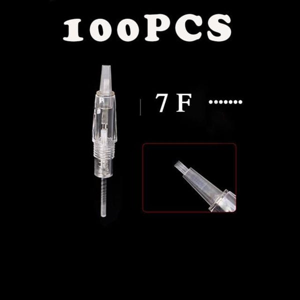 Planet Gates 100PCS 7F   Needle Rotary Tattoo Machine Pen Kit Semi-Permanent Makeup Machine Eyebrow Charme Princess Machine  with Cartridges 1/3/5/7R