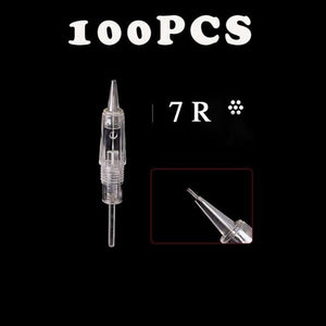 Planet Gates 100PCS 7R Needle Rotary Tattoo Machine Pen Kit Semi-Permanent Makeup Machine Eyebrow Charme Princess Machine  with Cartridges 1/3/5/7R