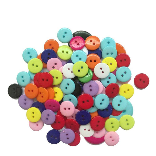 Planet Gates 100pcs 9mm/10mm/15mm Resin 2 Hole Sewing Button Scrapbooking Embellishment Decorative Button Apparel Sewing Accessories