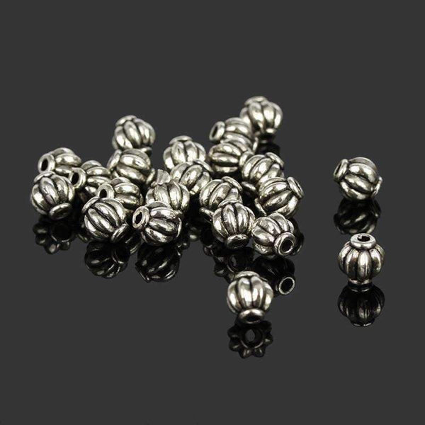 Planet Gates 100pcs Antique Tibetan Silver Plated 6mm Lantern Spacer Beads Charms Findings To Make Jewelry Beading Accessories Hole 1.5mm