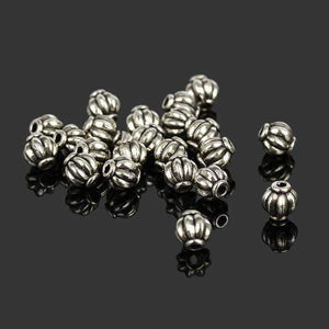 Planet Gates 100pcs Antique Tibetan Silver Plated 6mm Lantern Spacer Beads Charms Findings To Make Jewelry Beading Accessories Hole 1.5mm
