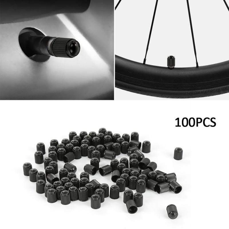 Planet Gates 100pcs Automobiles Tire Valve Air Dust Cover Stem Cap Tire Wheel Stem Pressure Valve Caps Black Plastic Auto Car Truck Wheels