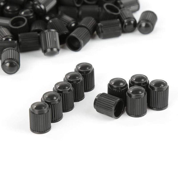 Planet Gates 100pcs Automobiles Tire Valve Air Dust Cover Stem Cap Tire Wheel Stem Pressure Valve Caps Black Plastic Auto Car Truck Wheels