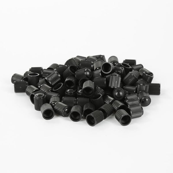 Planet Gates 100pcs Automobiles Tire Valve Air Dust Cover Stem Cap Tire Wheel Stem Pressure Valve Caps Black Plastic Auto Car Truck Wheels