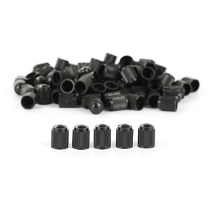Planet Gates 100pcs Automobiles Tire Valve Air Dust Cover Stem Cap Tire Wheel Stem Pressure Valve Caps Black Plastic Auto Car Truck Wheels