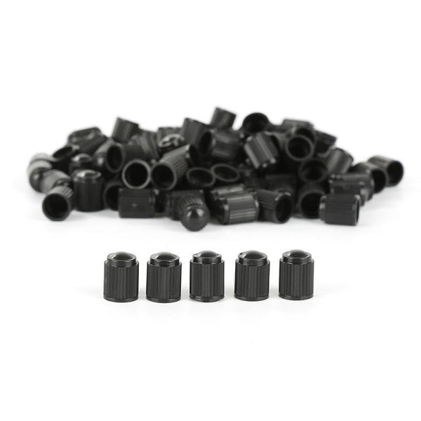 Planet Gates 100pcs Automobiles Tire Valve Air Dust Cover Stem Cap Tire Wheel Stem Pressure Valve Caps Black Plastic Auto Car Truck Wheels