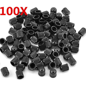 Planet Gates 100pcs Black Plastic Auto Car Bike Motorcycle Truck Wheel Tire Valve Stem Caps Car Wheel Caps On The Nipple