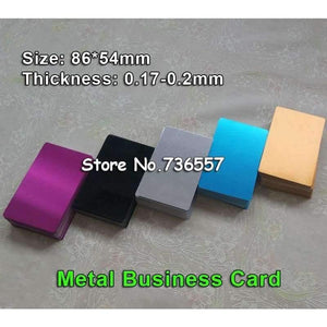 Planet Gates 100pcs Blank sublimation metal name card printing blank business card use sublimation ink and paper five colors
