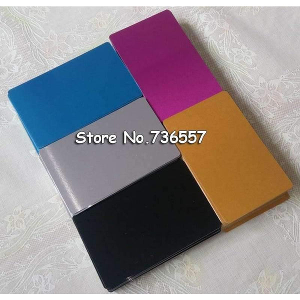 Planet Gates 100pcs Blank sublimation metal name card printing blank business card use sublimation ink and paper five colors