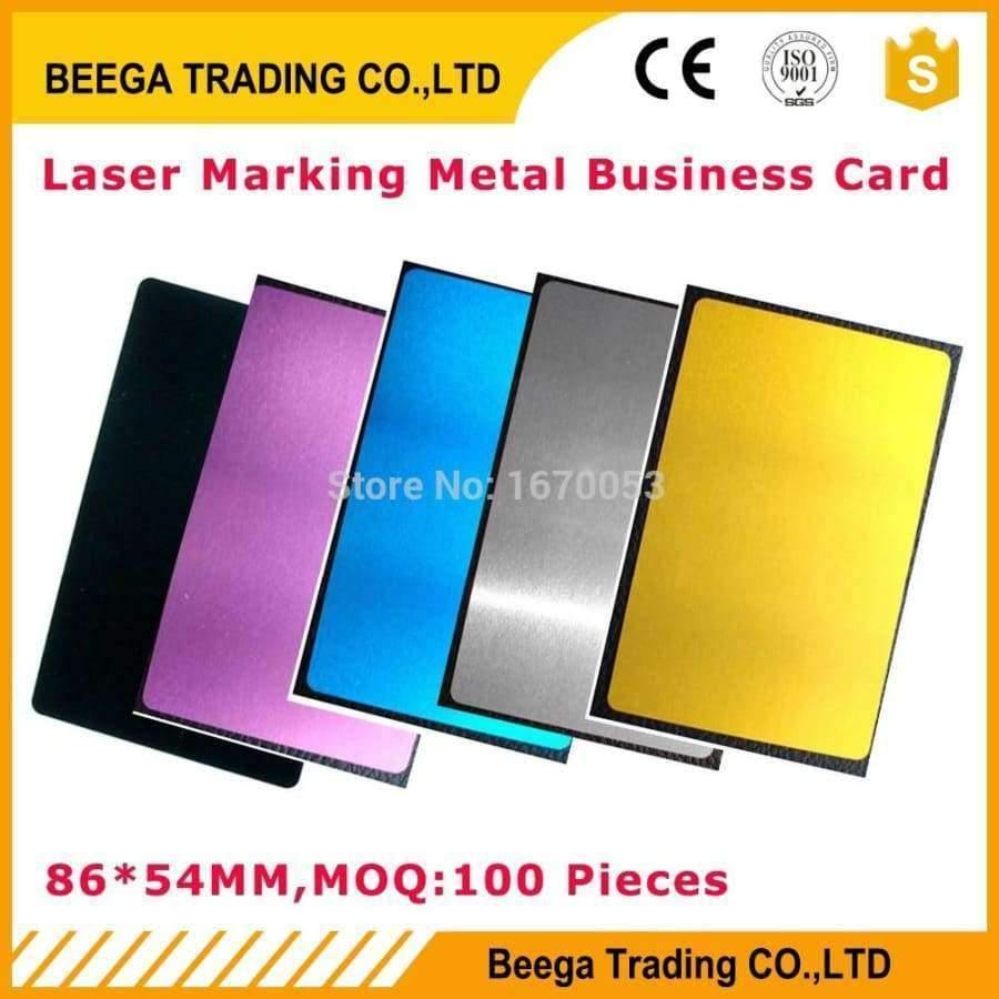 Planet Gates 100pcs Blank Sublimation Metal Name Card,Printing Blank Business Card Use Sublimation Ink and Paper,Five Colors