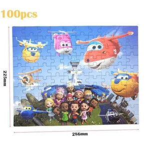 Planet Gates 100pcs C1 60pcs/100pcs Cartoon Super Wings Wooden Puzzle Toy 3D Puzzle Iron Box Package for Child Educational Montessori Wooden Toys