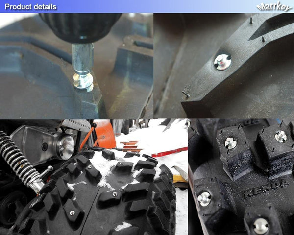 Planet Gates 100PCS Car Tires Studs Screw Snow Carbide Spikes for Tires Winter Roadway Safety Tire Snow Anti-skid Chain for Car SUV