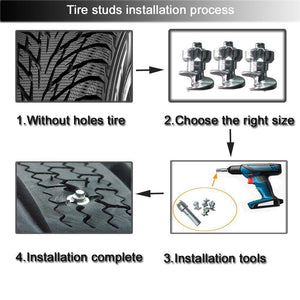 Planet Gates 100PCS Car Tires Studs Screw Snow Carbide Spikes for Tires Winter Roadway Safety Tire Snow Anti-skid Chain for Car SUV