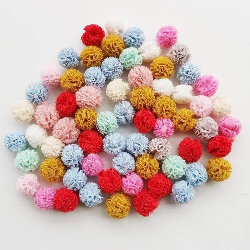 Planet Gates 100pcs/lot 15mm 10colors Mesh Flower Ball For Sewing On Scarf Shoes Hats Fur DIY Crafts Hair Clip Accessories