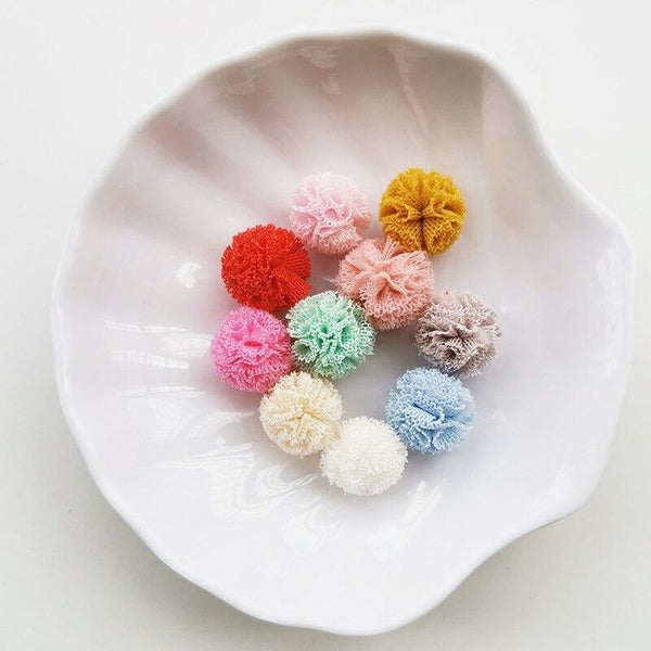 Planet Gates 100pcs/lot 15mm 10colors Mesh Flower Ball For Sewing On Scarf Shoes Hats Fur DIY Crafts Hair Clip Accessories