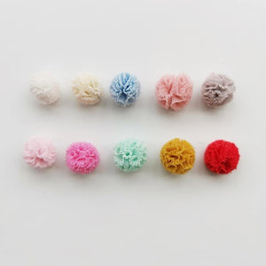 Planet Gates 100pcs/lot 15mm 10colors Mesh Flower Ball For Sewing On Scarf Shoes Hats Fur DIY Crafts Hair Clip Accessories
