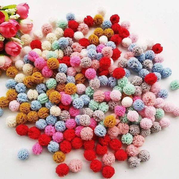 Planet Gates 100pcs/lot 15mm 10colors Mesh Flower Ball For Sewing On Scarf Shoes Hats Fur DIY Crafts Hair Clip Accessories