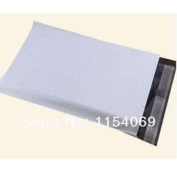 Planet Gates 100Pcs/lot 25x30+4cm White Poly Self-seal Mailbags Plastic Courier Destructive Poly Mailing Plastic Bags Express Mail Bag