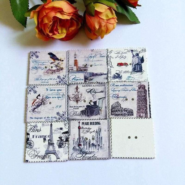 Planet Gates 100pcs/lot Christmas theme Wooden Buttons Square Sewing Children Buttons for Christmas plaque Clothes Ornament DIY