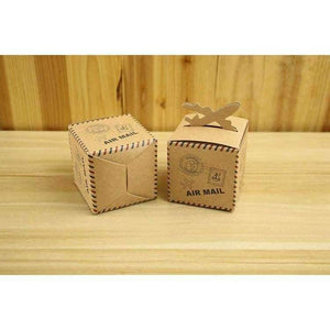 Planet Gates 100pcs/lot Creative Airplane Air Mail Thin Kraft Paper Candy Box DIY Special Candy Gift Box Party Wedding Birthday Supplies