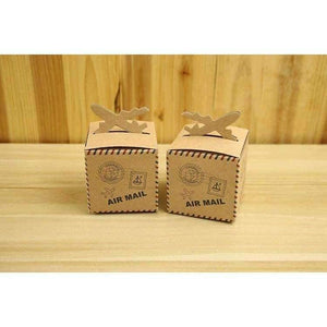 Planet Gates 100pcs/lot Creative Airplane Air Mail Thin Kraft Paper Candy Box DIY Special Candy Gift Box Party Wedding Birthday Supplies