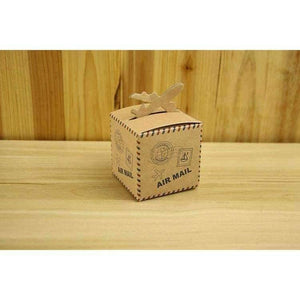 Planet Gates 100pcs/lot Creative Airplane Air Mail Thin Kraft Paper Candy Box DIY Special Candy Gift Box Party Wedding Birthday Supplies