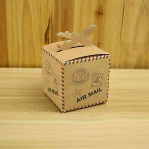 Planet Gates 100pcs/lot Creative Airplane Air Mail Thin Kraft Paper Candy Box DIY Special Candy Gift Box Party Wedding Birthday Supplies