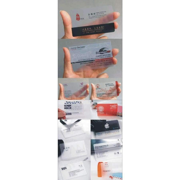 Planet Gates 100pcs/lot Factory Production customized business cards printing transparent visit card 0.38mm frosted pvc name card printing