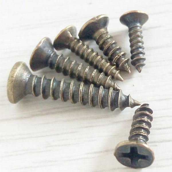 100pcs/Lot M2 M3 M2.5 Screws Bronze / Silver / Golden Color Philips Head Fit Hinges Self-Tapping Screws Furniture Hardware