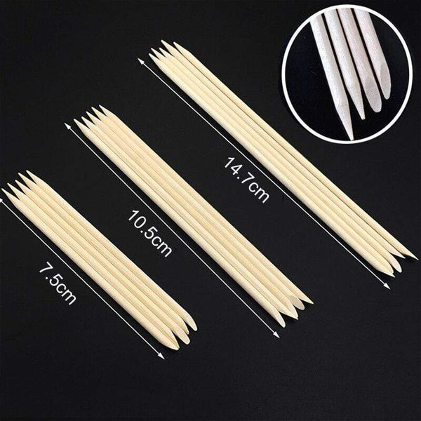 Planet Gates 100pcs/lot Nail Art Wood Sticks Cleaning Orange Nail Dead Skin Fork Cuticle Pusher Remover Nail Care Tools For Finger