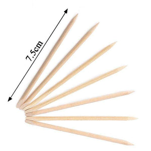 Planet Gates 100pcs/lot Nail Art Wood Sticks Cleaning Orange Nail Dead Skin Fork Cuticle Pusher Remover Nail Care Tools For Finger