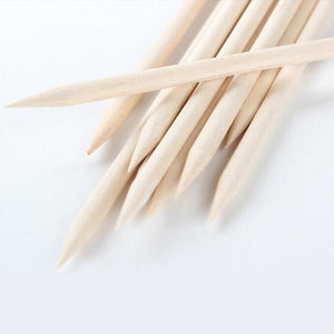 Planet Gates 100pcs/lot Nail Art Wood Sticks Cleaning Orange Nail Dead Skin Fork Cuticle Pusher Remover Nail Care Tools For Finger