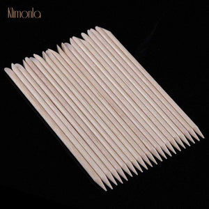 Planet Gates 100pcs/lot Nail Art Wood Sticks Cleaning Orange Nail Dead Skin Fork Cuticle Pusher Remover Nail Care Tools For Finger