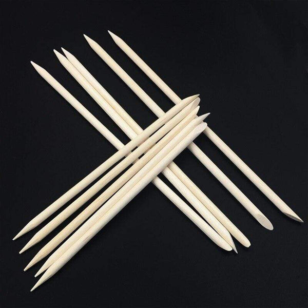 Planet Gates 100pcs/lot Nail Art Wood Sticks Cleaning Orange Nail Dead Skin Fork Cuticle Pusher Remover Nail Care Tools For Finger