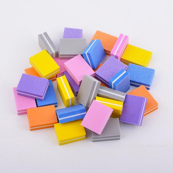 Planet Gates 100pcs/lot Professional Nail File Mini Sponge Nail Sanding Blocks UV Gel Polish Cuticle Remover Manicure Tools Nail Buffer Files