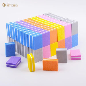 Planet Gates 100pcs/lot Professional Nail File Mini Sponge Nail Sanding Blocks UV Gel Polish Cuticle Remover Manicure Tools Nail Buffer Files