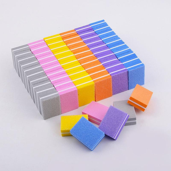 Planet Gates 100pcs/lot Professional Nail File Mini Sponge Nail Sanding Blocks UV Gel Polish Cuticle Remover Manicure Tools Nail Buffer Files