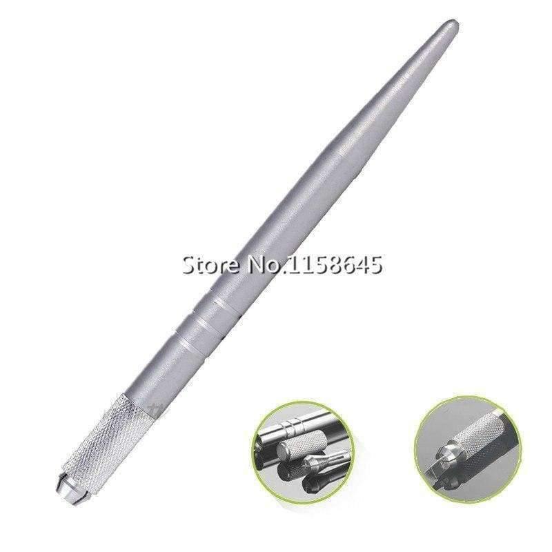 Planet Gates 100Pcs Manual Tattoo machine Pen For 3D Eyebrow Professional Permanent Makeup Tatoo Eyebrow Microblading Pen Alloy Silver DHL