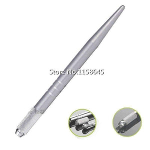 Planet Gates 100Pcs Manual Tattoo machine Pen For 3D Eyebrow Professional Permanent Makeup Tatoo Eyebrow Microblading Pen Alloy Silver DHL