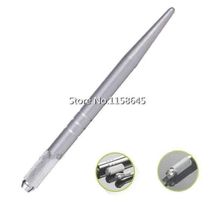 Planet Gates 100Pcs Manual Tattoo machine Pen For 3D Eyebrow Professional Permanent Makeup Tatoo Eyebrow Microblading Pen Alloy Silver DHL