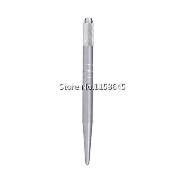 Planet Gates 100Pcs Manual Tattoo machine Pen For 3D Eyebrow Professional Permanent Makeup Tatoo Eyebrow Microblading Pen Alloy Silver DHL